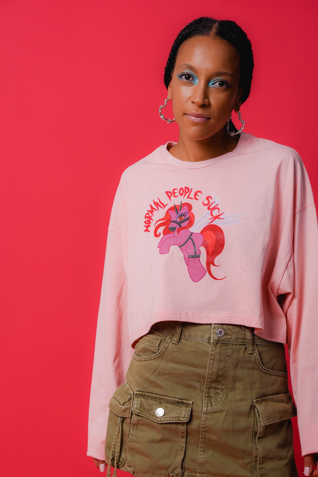 “Normal People Suck” Cropped Long-sleeve