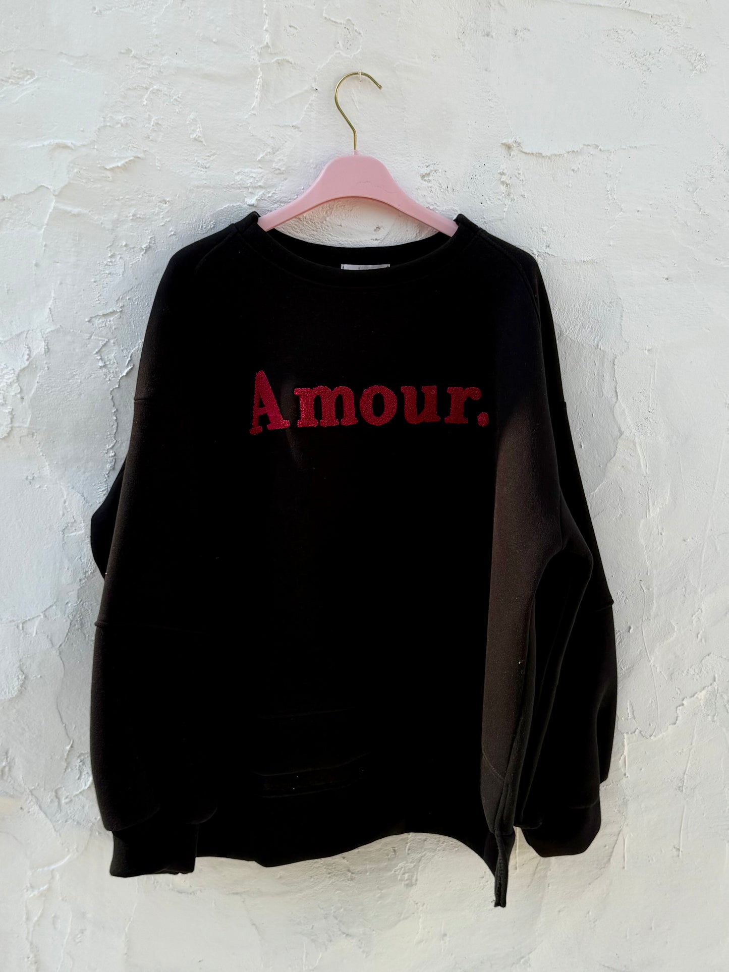 Amour Embroidered Fleece Sweatshirt