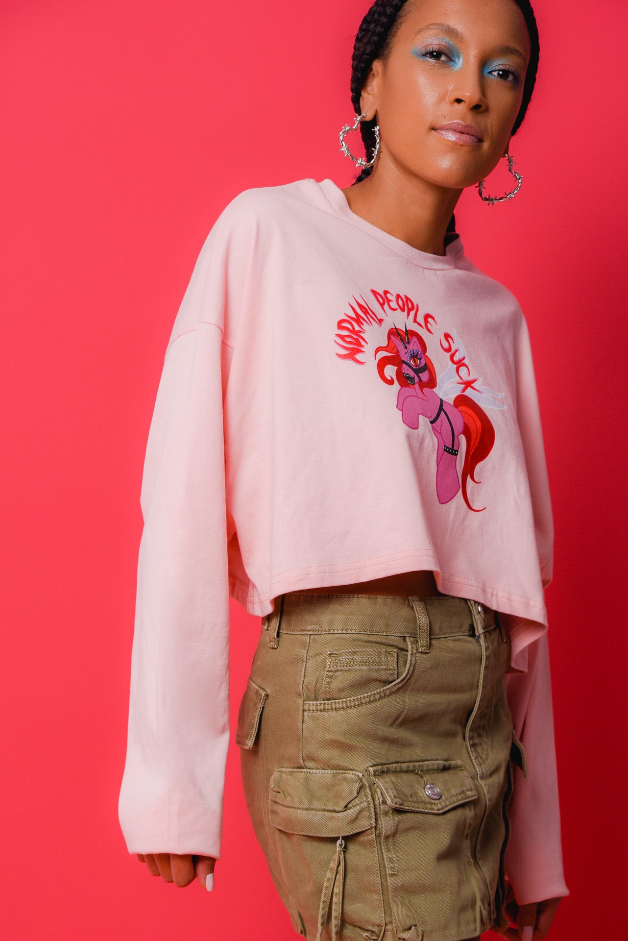 “Normal People Suck” Cropped Long-sleeve