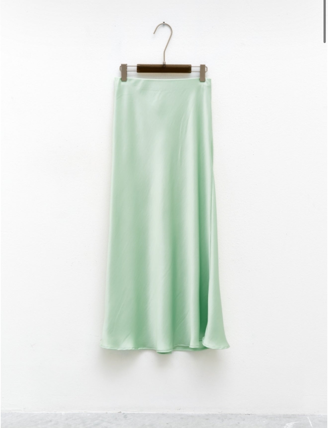 High Waisted Long Silk Like Skirt