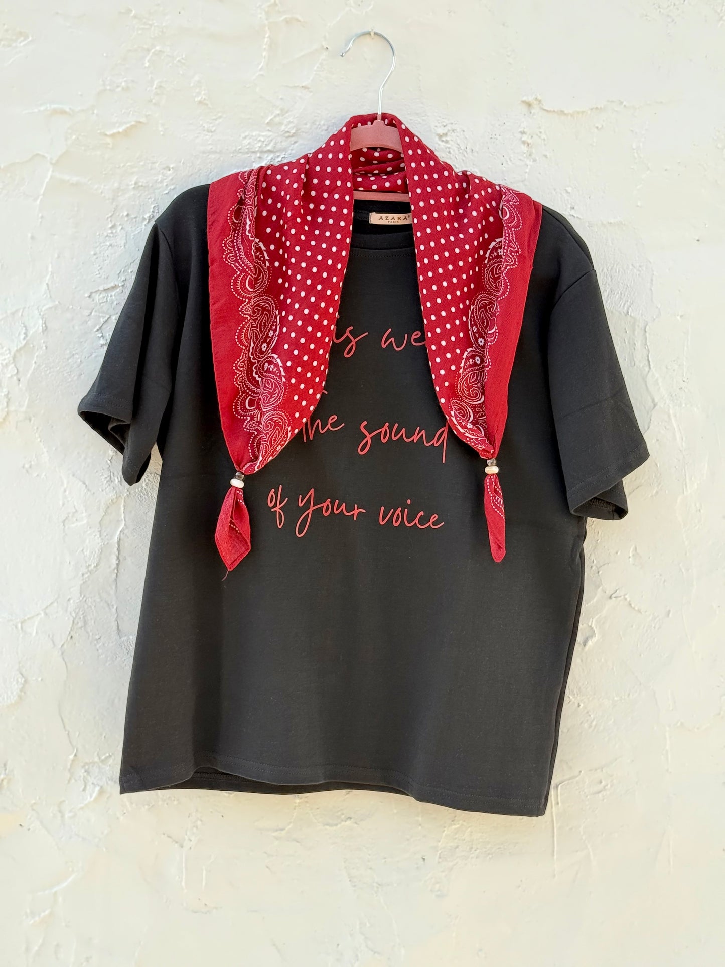Sound of Your Voice Graphic Tee with Accent Bandana