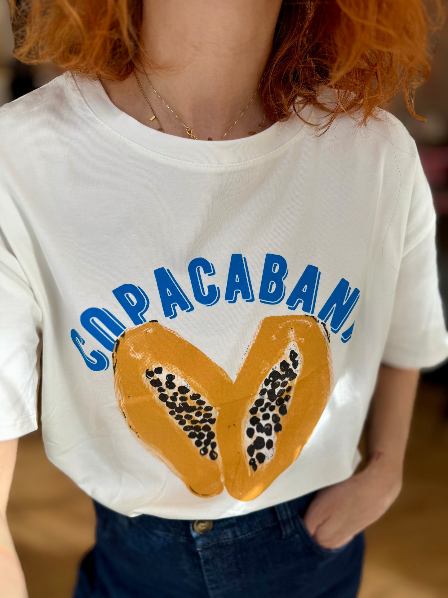 Papaya Print Cotton T-Shirt