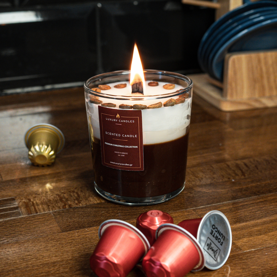 Scented MARSHMALLOW ESPRESSO CANDLE by Luxury Candles Greece