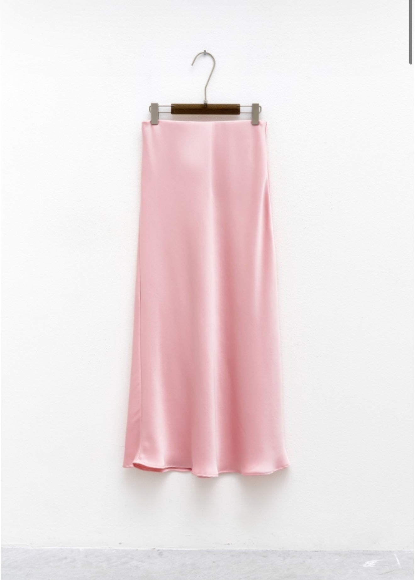 High Waisted Long Silk Like Skirt