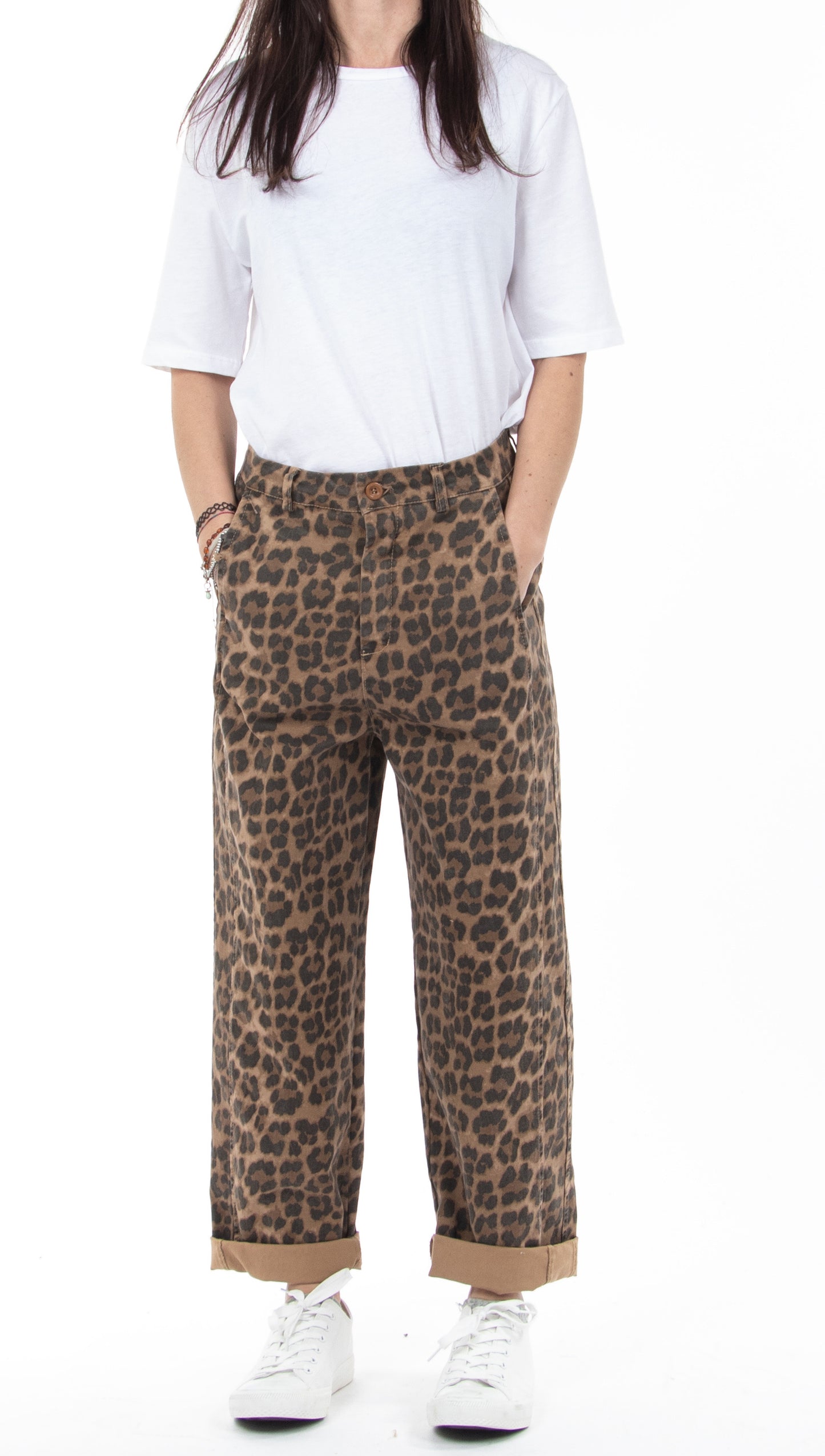 Brown Leopard Print Trousers