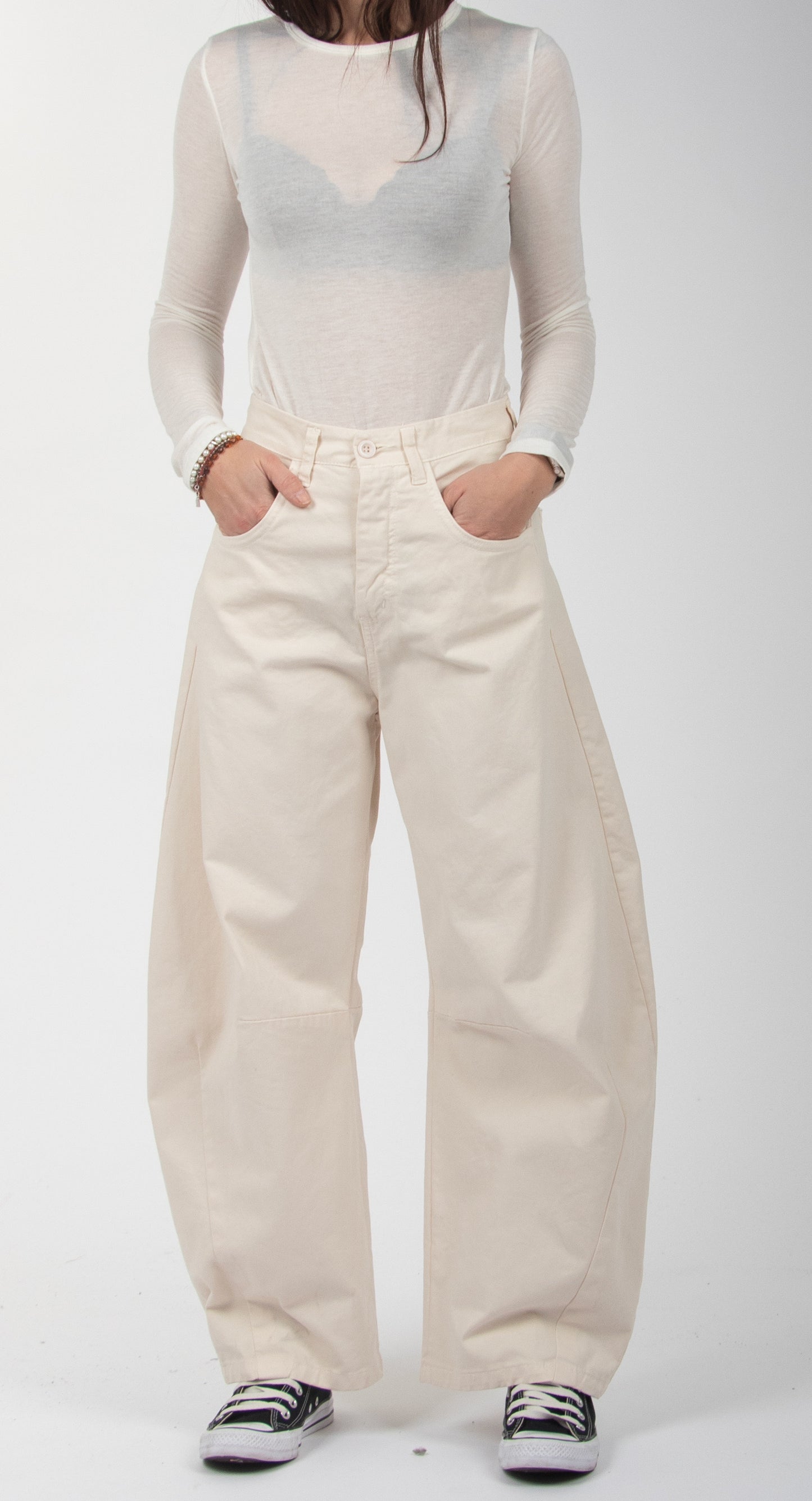 Carrot Fit Cotton Trousers