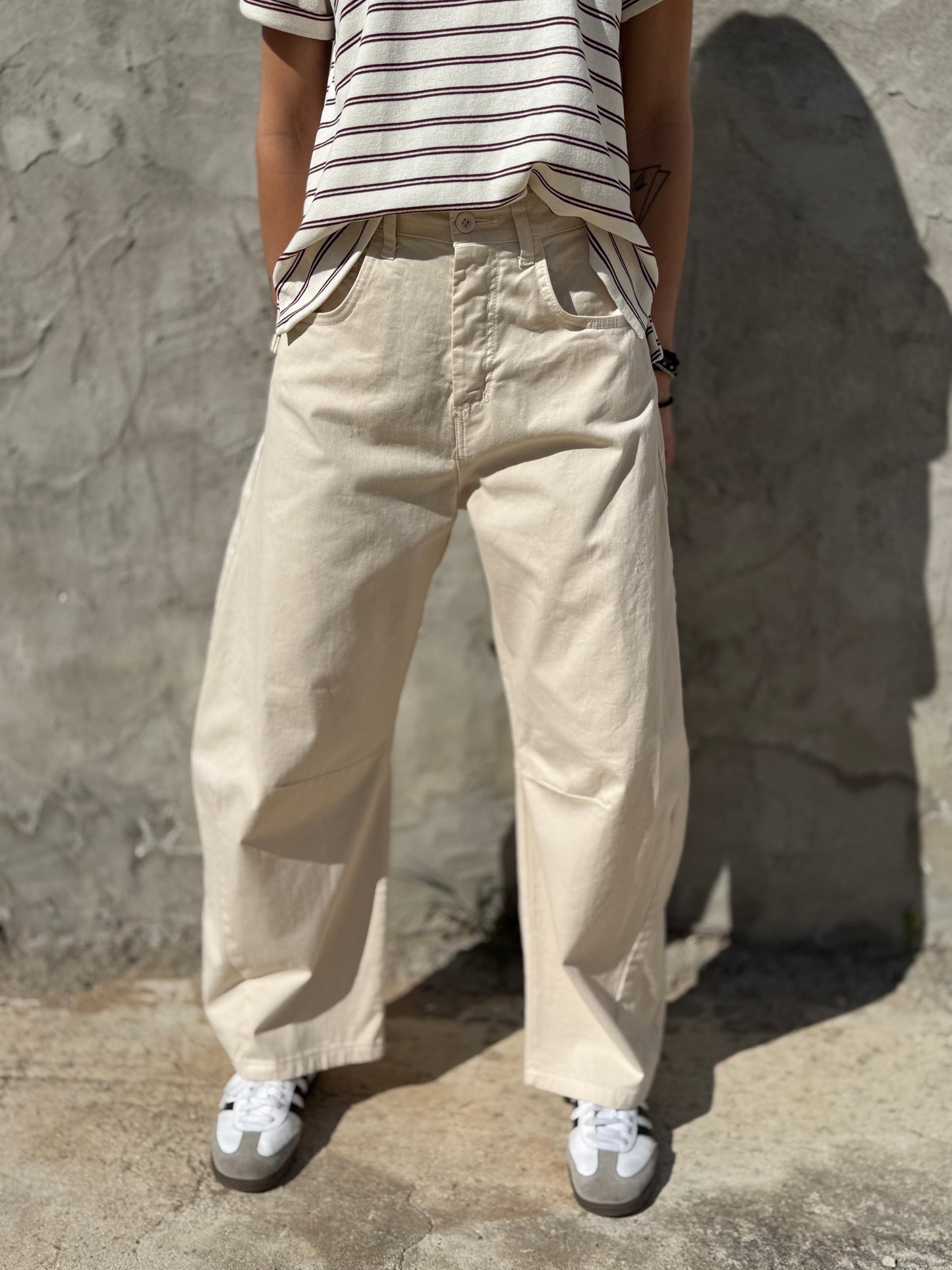 Carrot Fit Cotton Trousers
