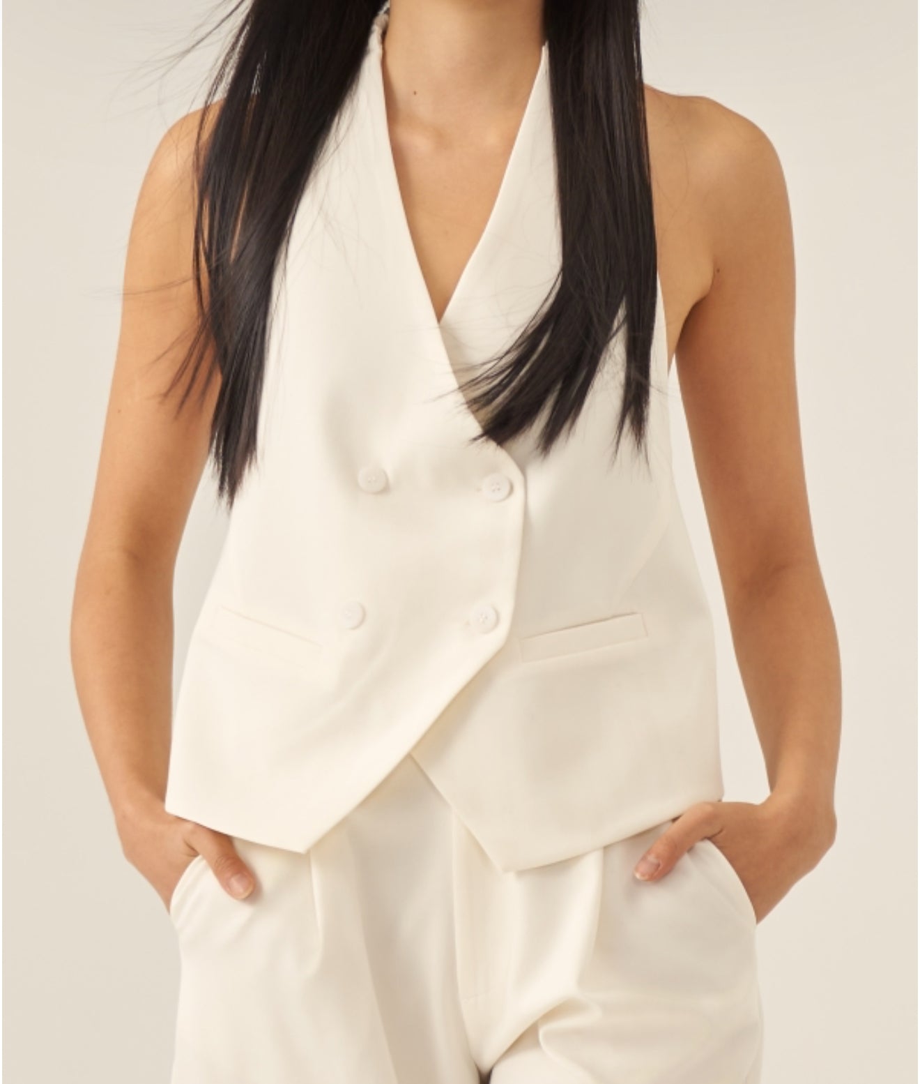 Backless Viscose Blend Vest