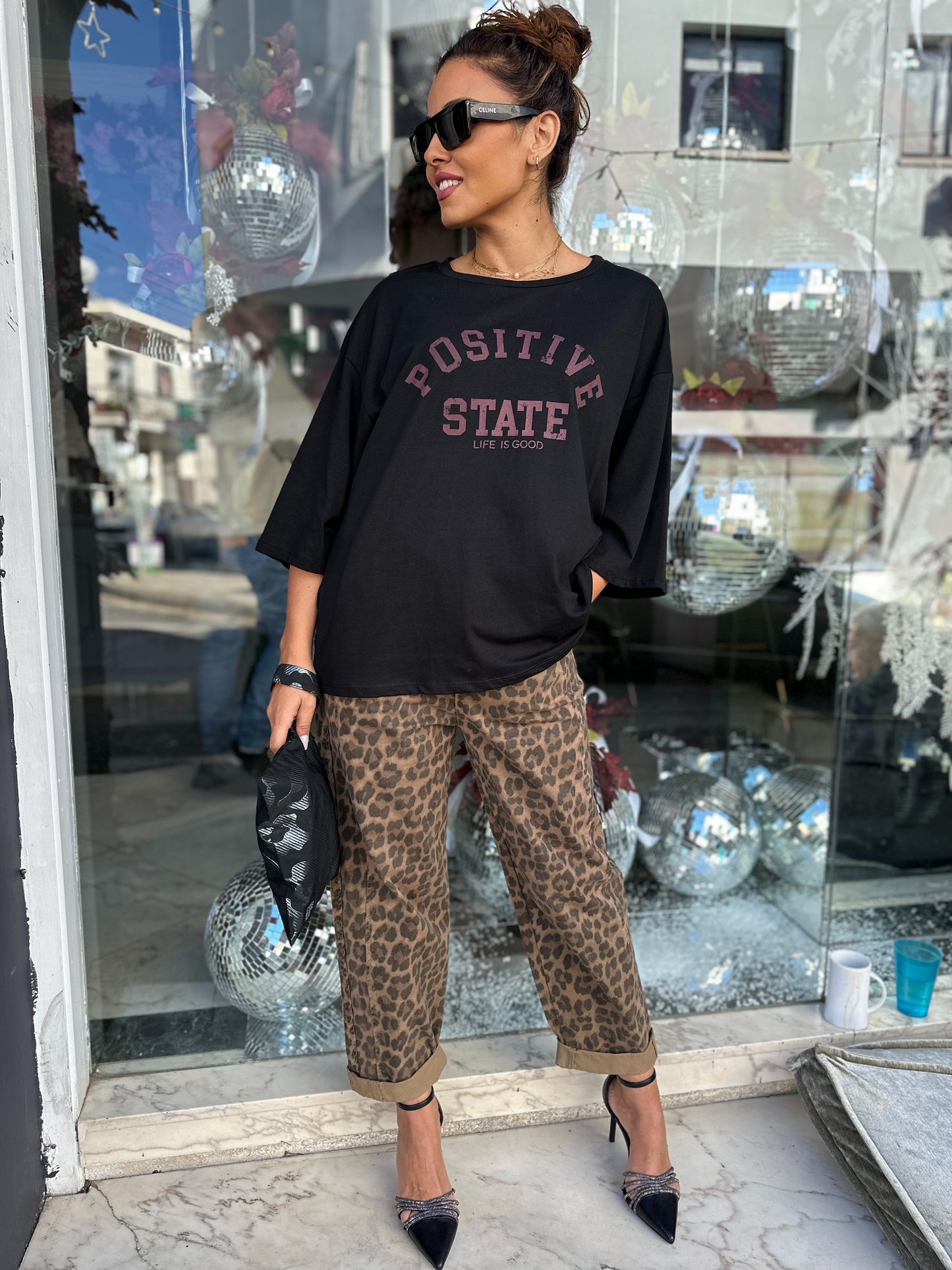 Brown Leopard Print Trousers