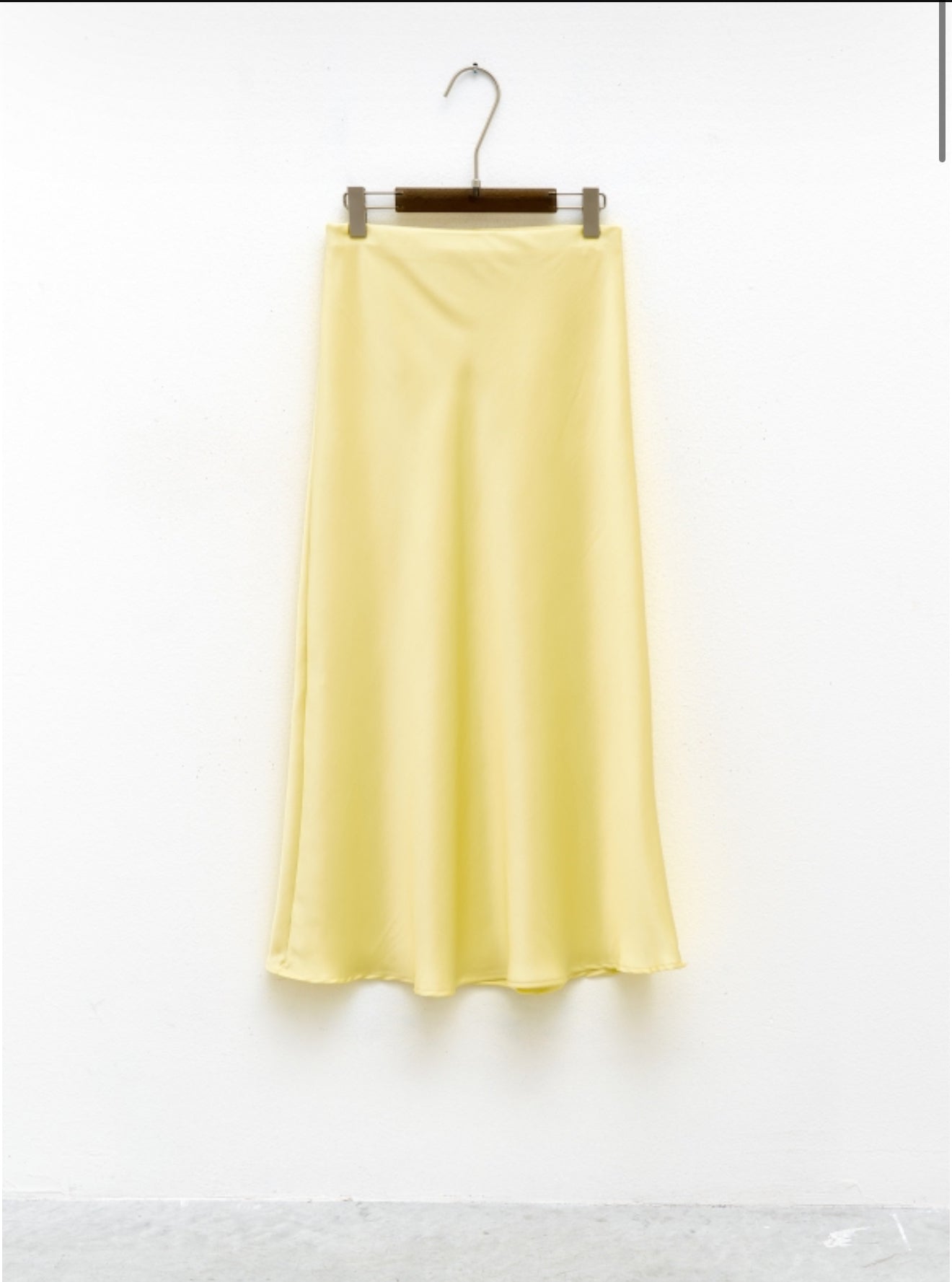 High Waisted Long Silk Like Skirt