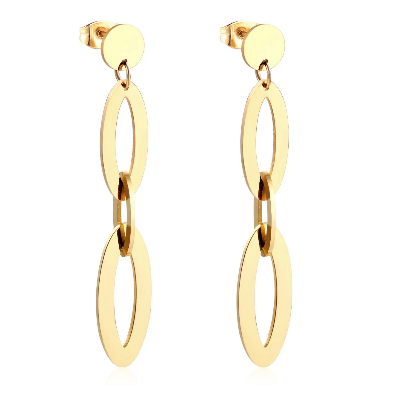 Gold Plated Stainless Steel Earrings (Large)