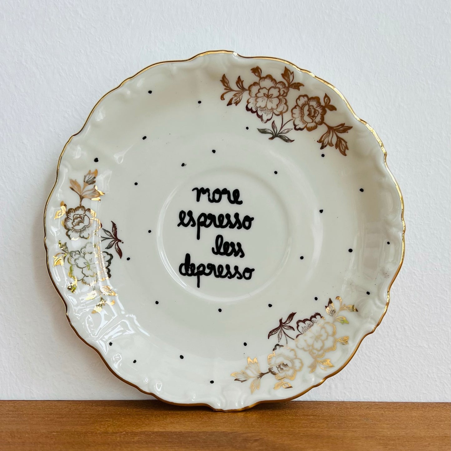 Decorative Plate "More espresso, less depresso" - Kuu Concept Store