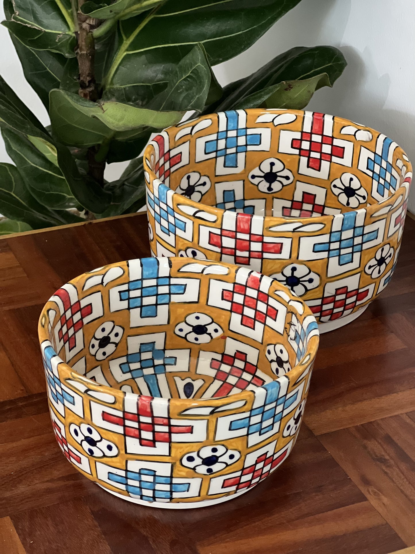Moroccan Handpainted Salad Bowls - Kuu Concept Store