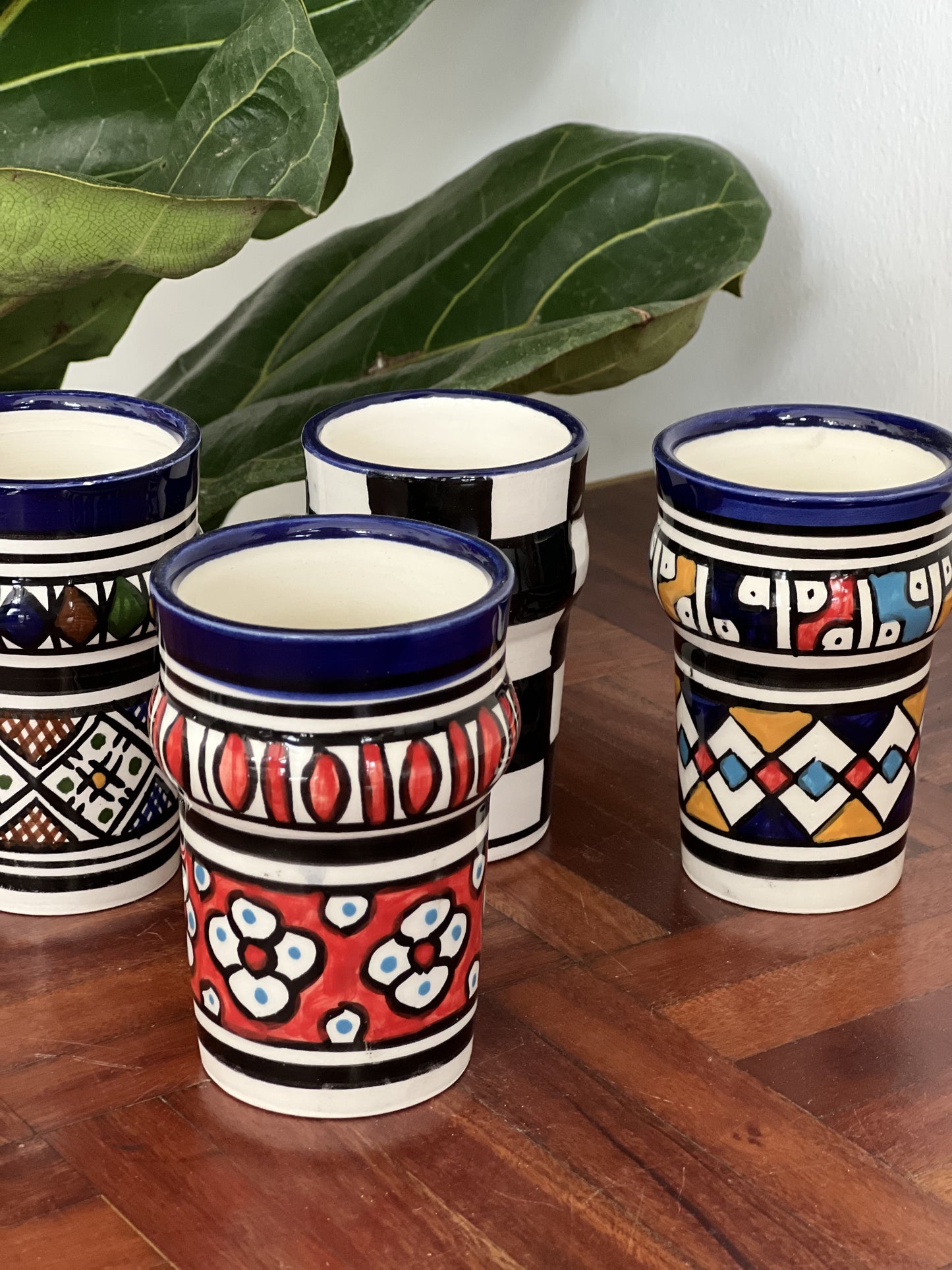 Moroccan Tall Cups Handpainted - Kuu Concept Store
