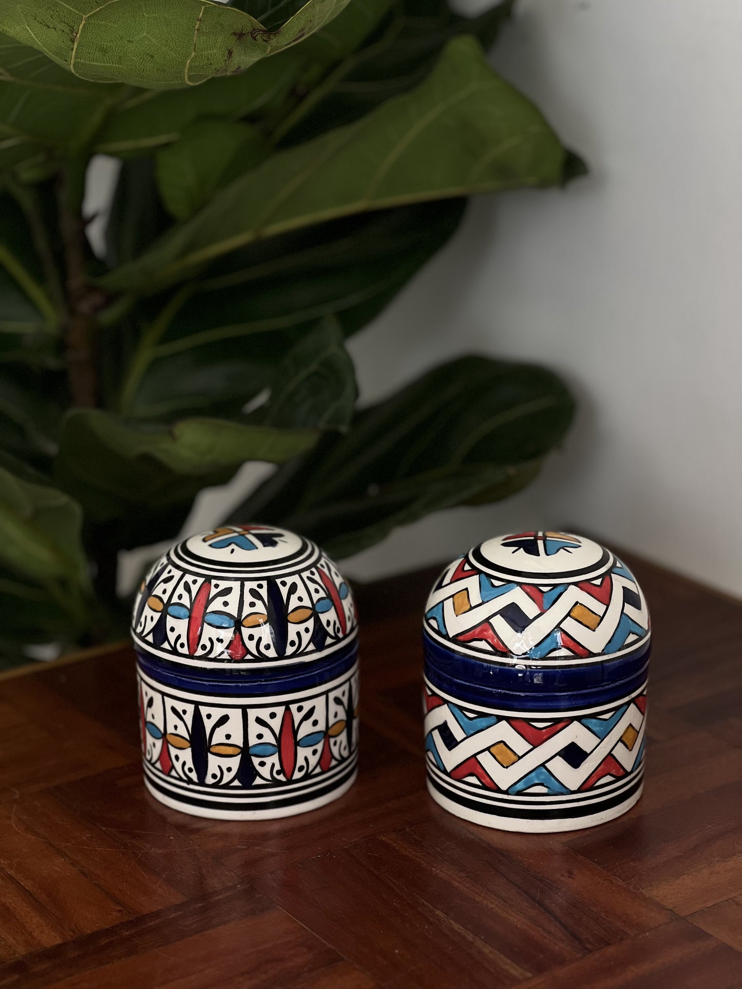 Moroccan Mustard Pot Handpainted - Kuu Concept Store