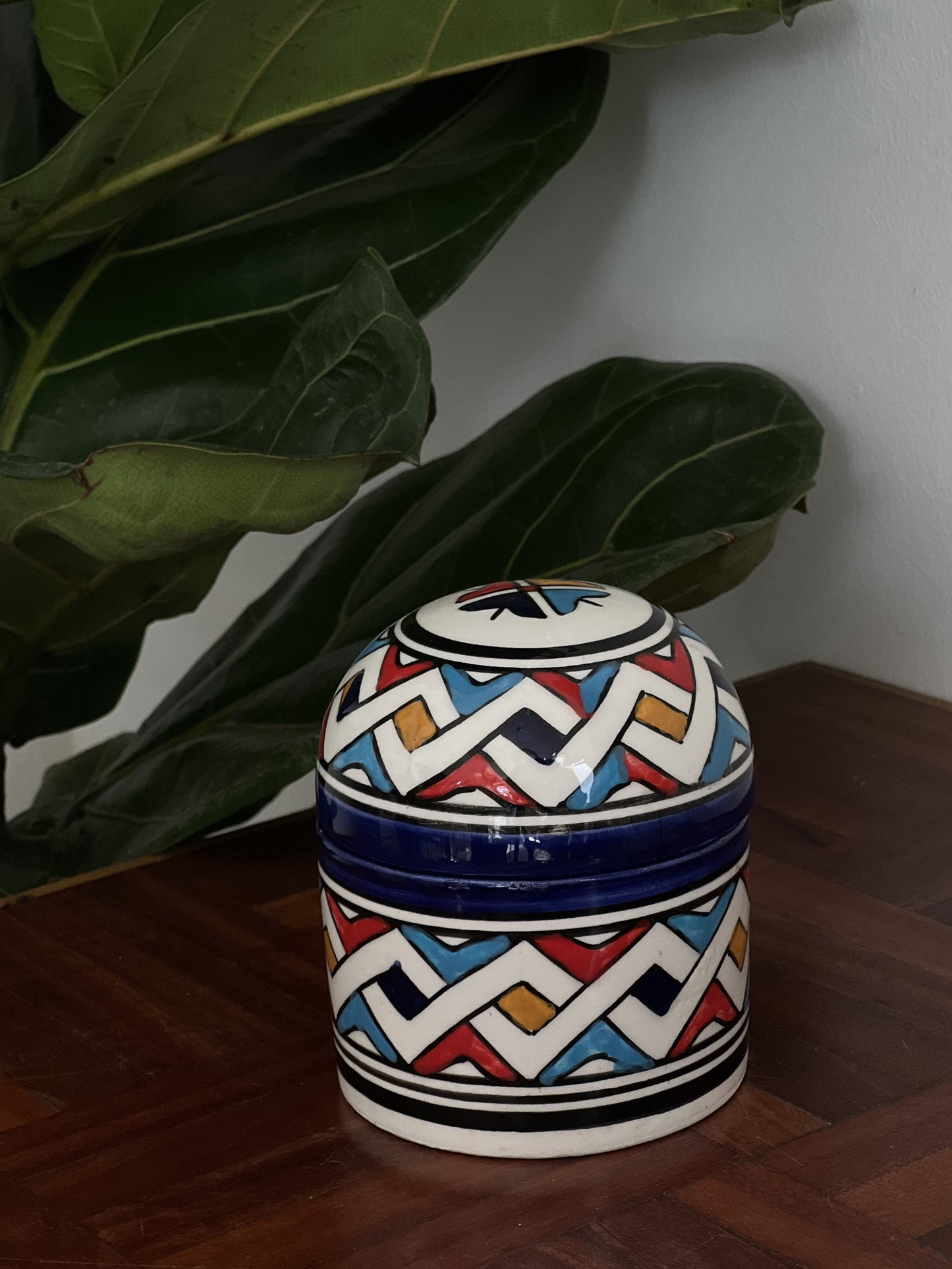 Moroccan Mustard Pot Handpainted - Kuu Concept Store