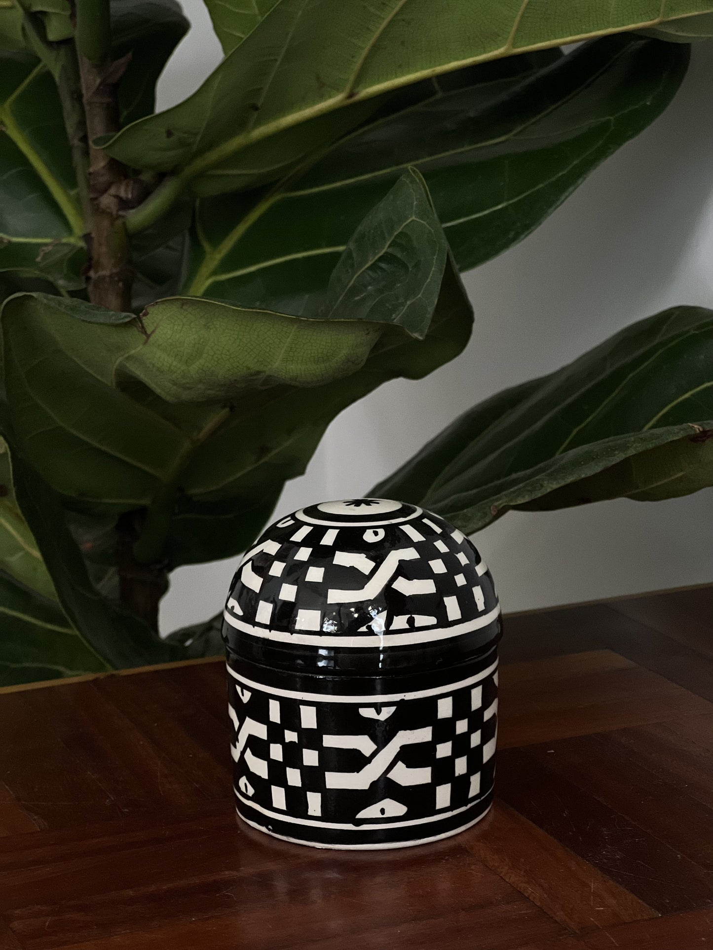 Moroccan Mustard Pot Handpainted - Kuu Concept Store