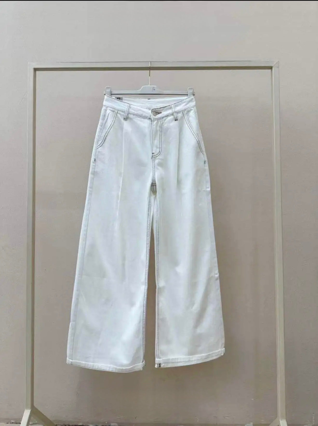 Off-White Wide-Leg Cotton Trousers - Kuu Concept Store