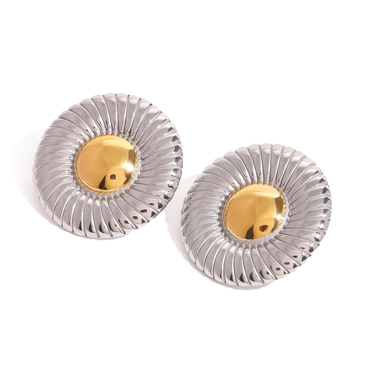 Round Double Colour Stainless Steel Studs