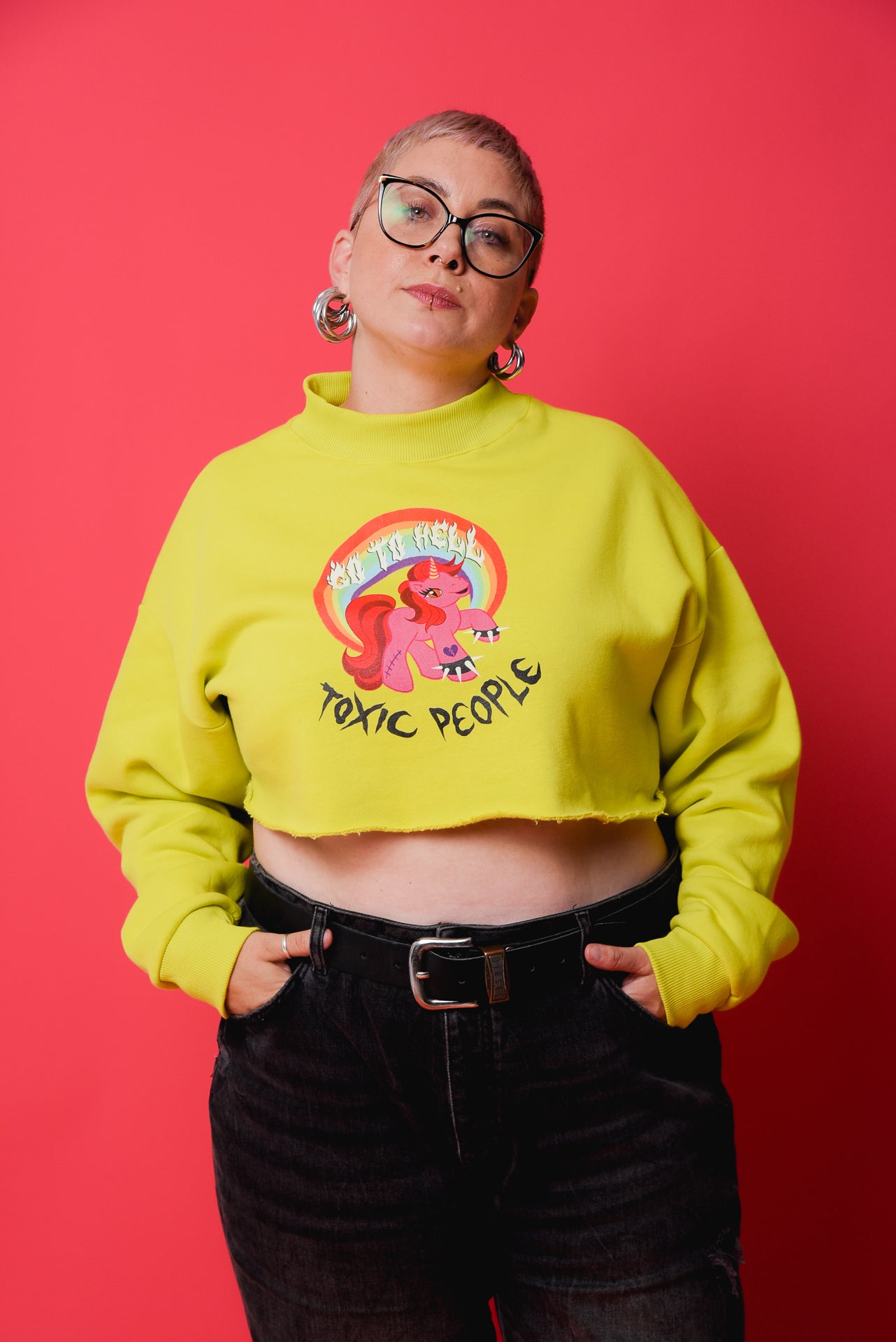 “Toxic People Go To Hell” Cropped Sweatshirt