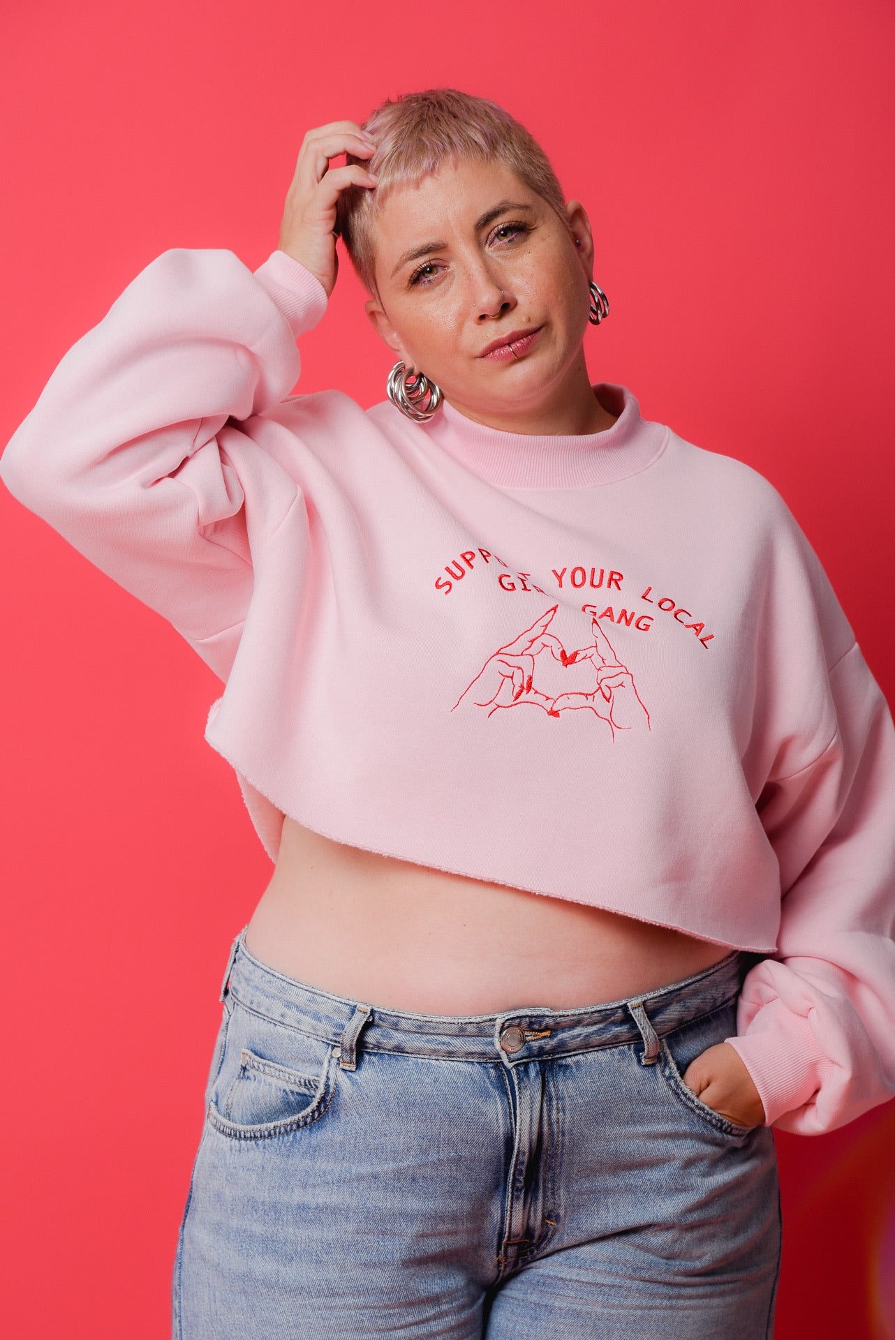 “Support Your Local Girl Gang” Cropped Sweatshirt