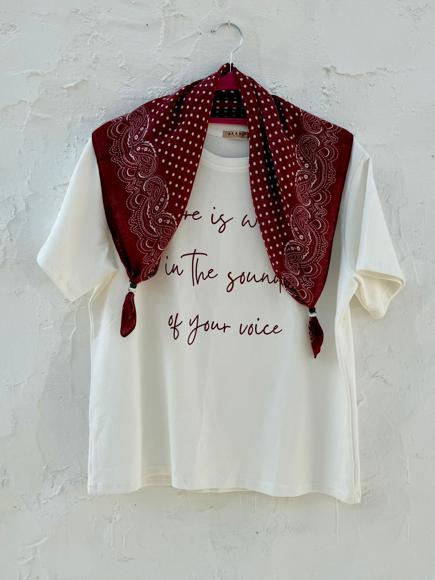 Sound of Your Voice Graphic Tee with Accent Bandana