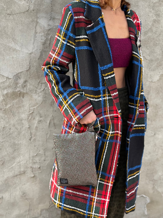 Multicolored Plaid Coat