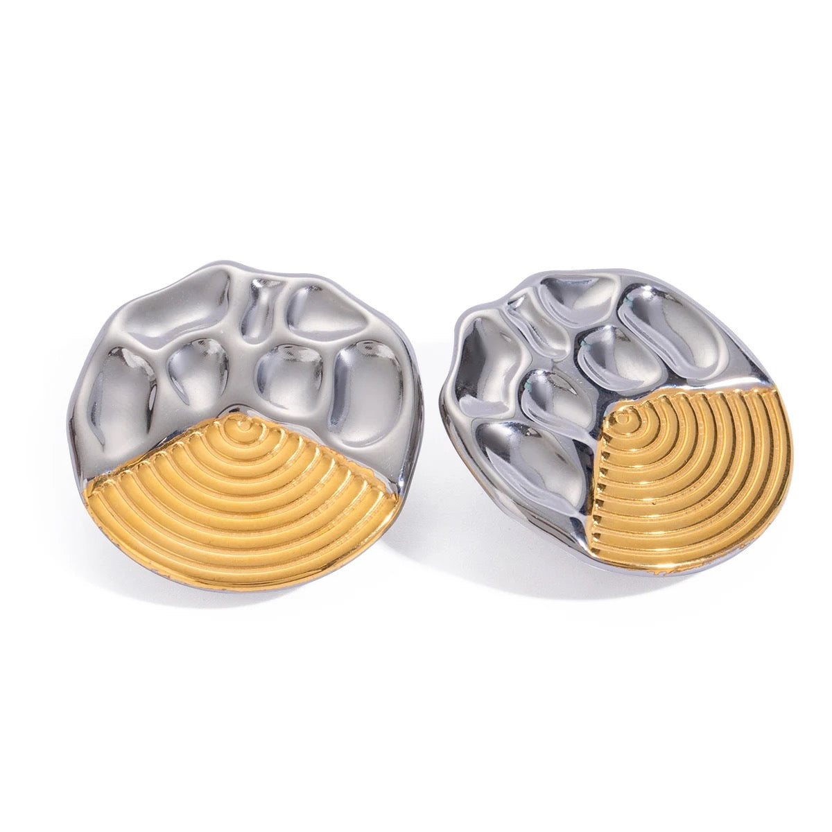 Gold Silver Round Studs