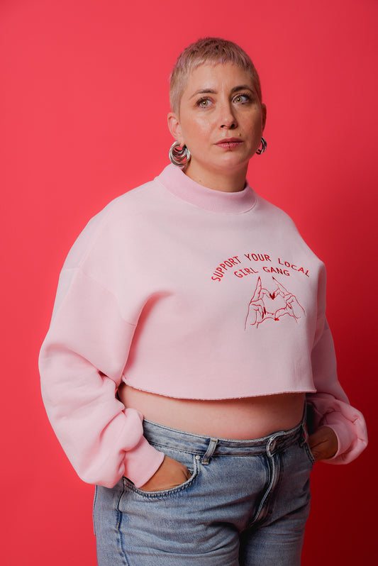 “Support Your Local Girl Gang” Cropped Sweatshirt