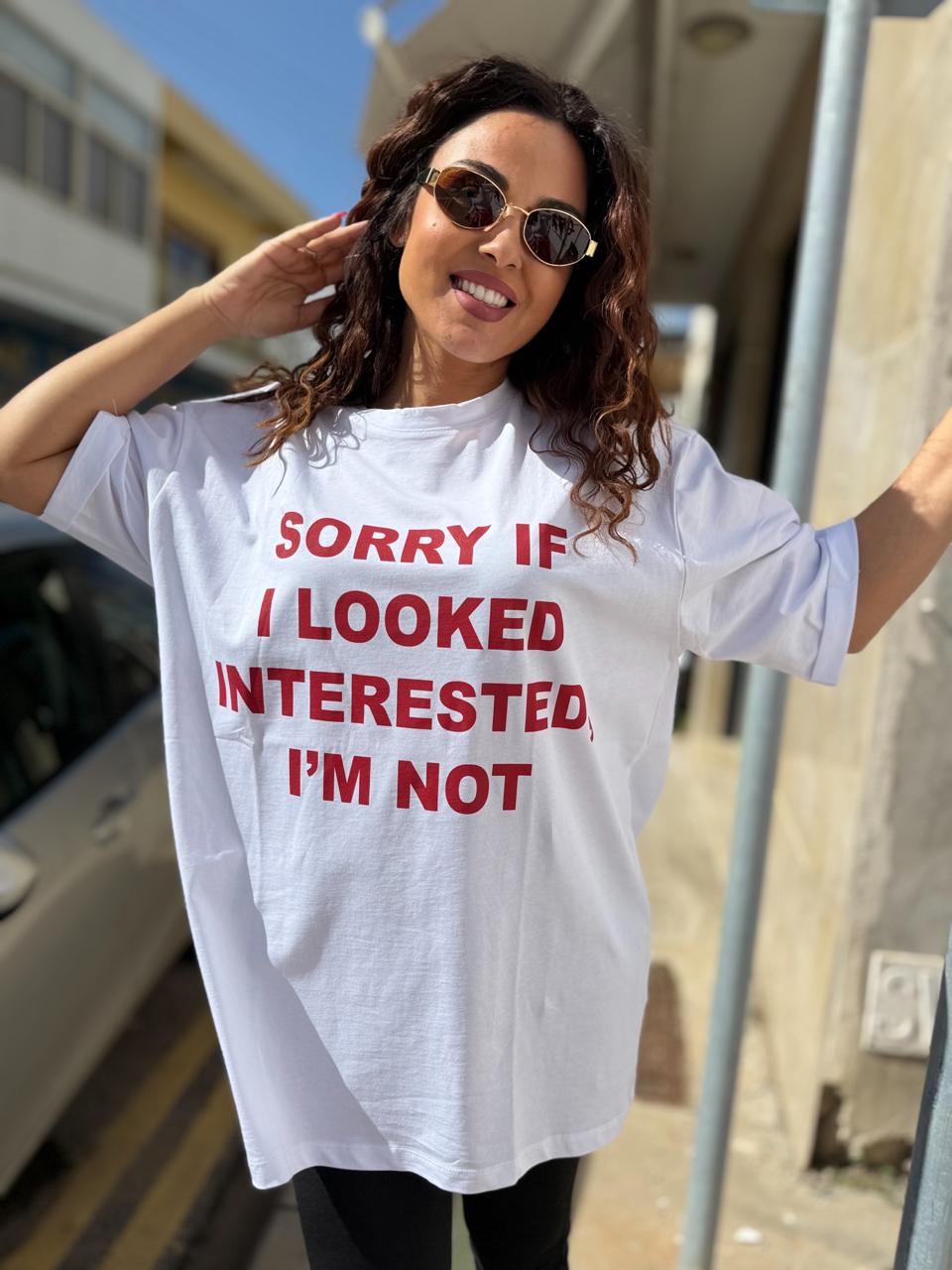 Sorry If I Looked Interested” Oversized T-Shirt - Kuu Concept Store