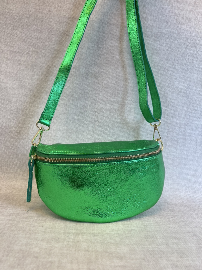 Green Metallic Leather Bag