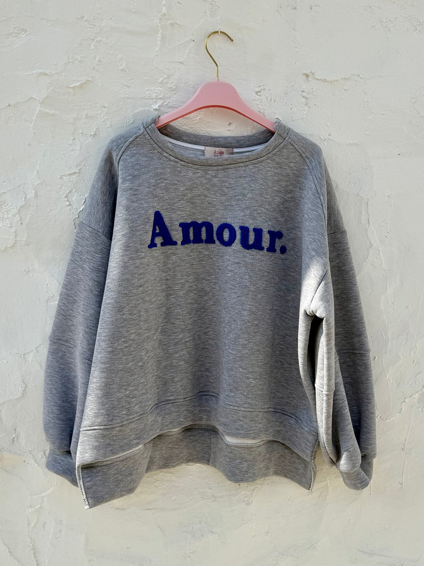 Amour Embroidered Fleece Sweatshirt