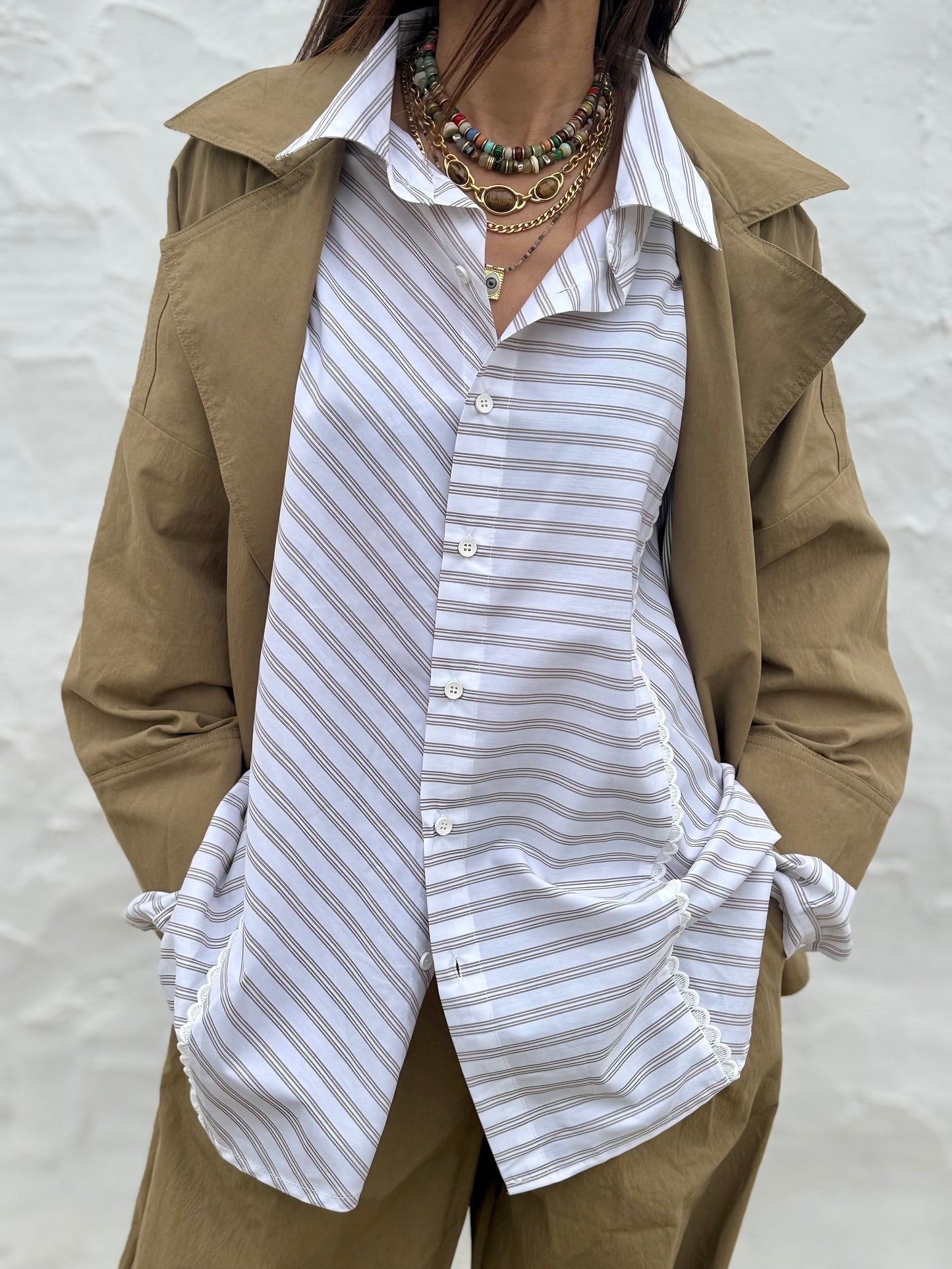 Relaxed Striped Cotton Shirt - Kuu Concept Store