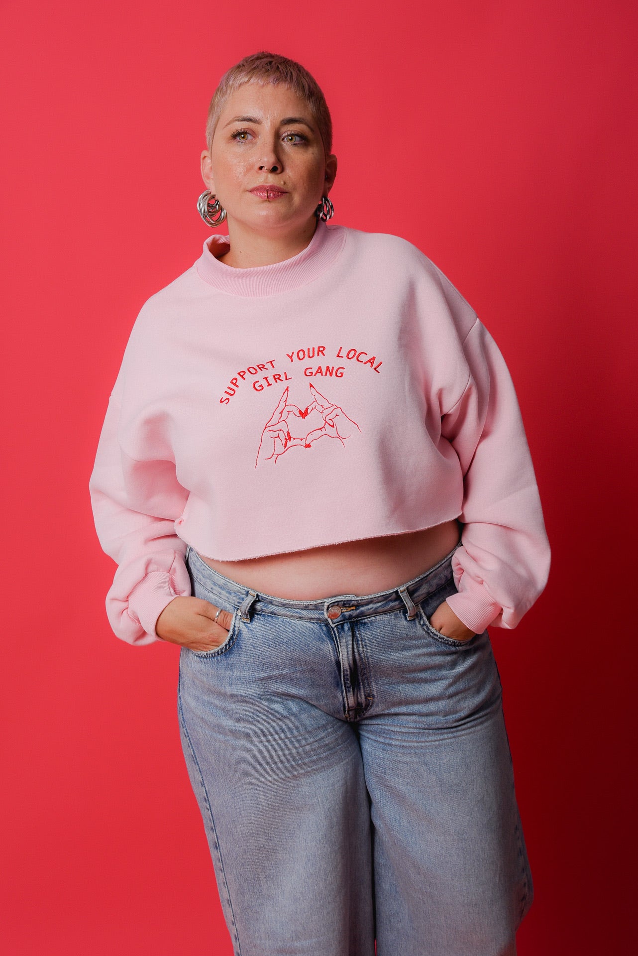 “Support Your Local Girl Gang” Cropped Sweatshirt