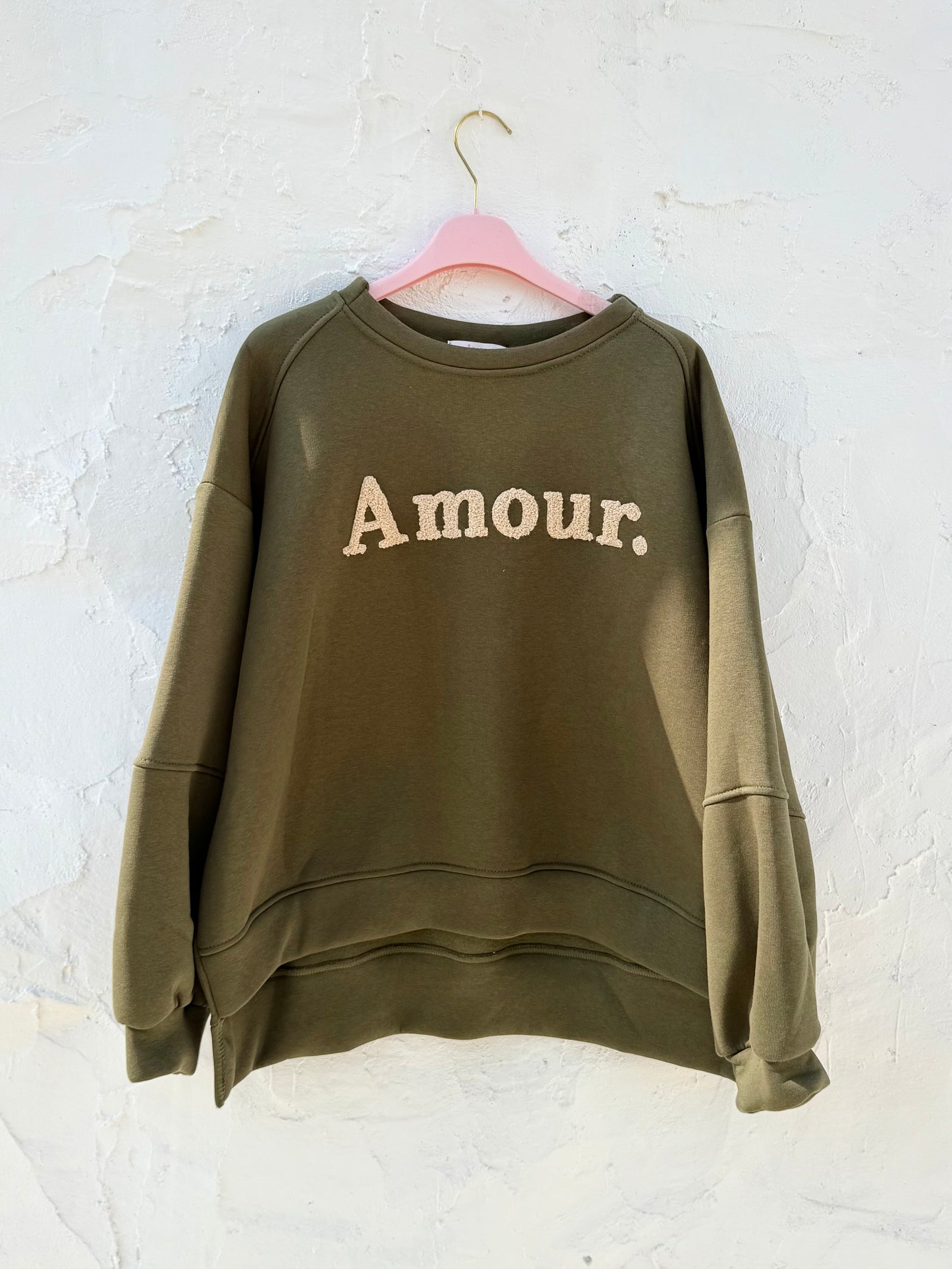 Amour Embroidered Fleece Sweatshirt