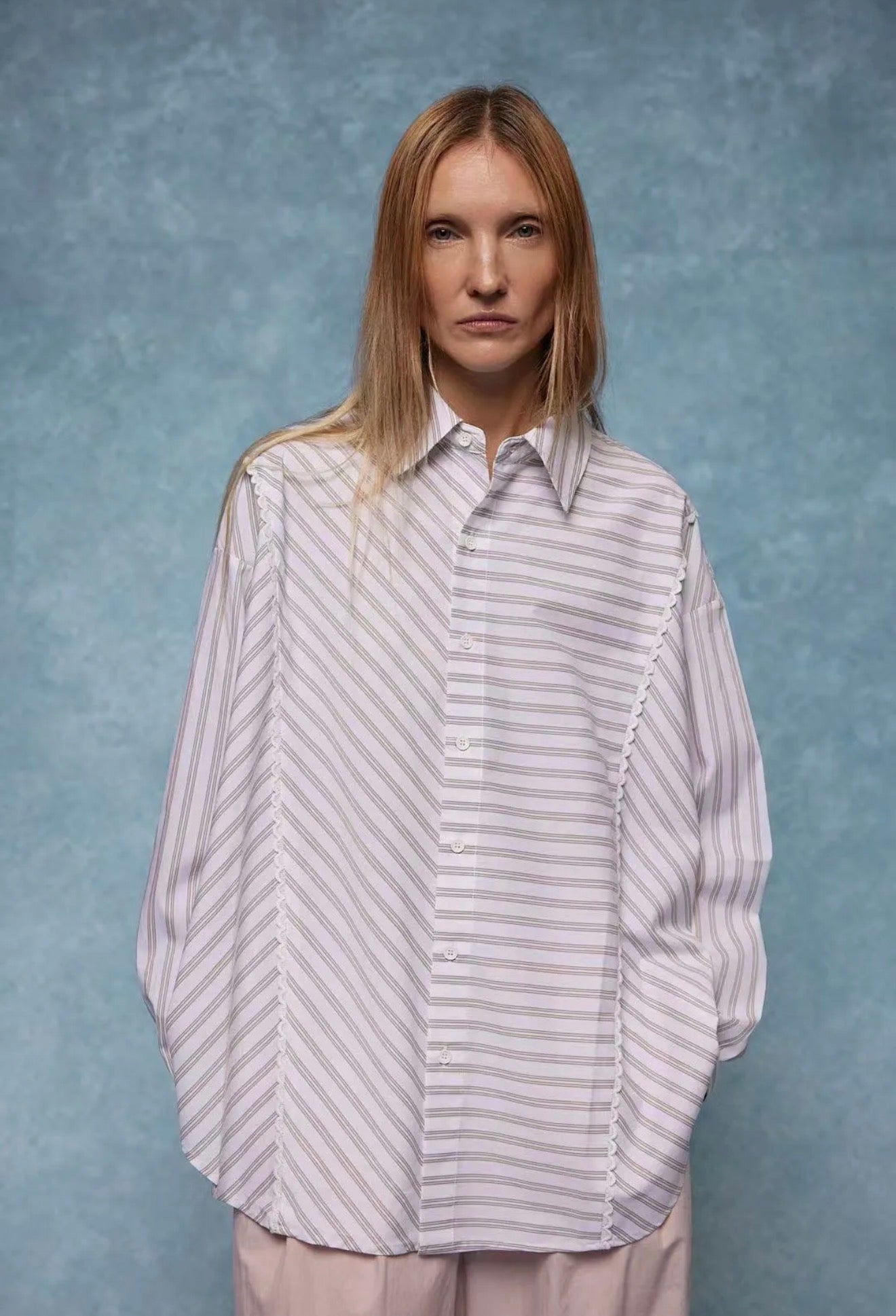Relaxed Striped Cotton Shirt - Kuu Concept Store