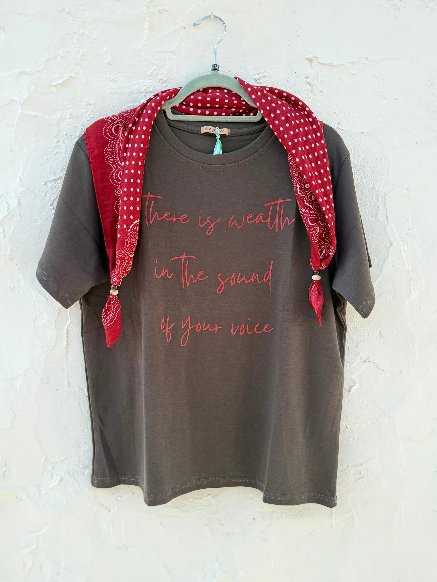 Sound of Your Voice Graphic Tee with Accent Bandana