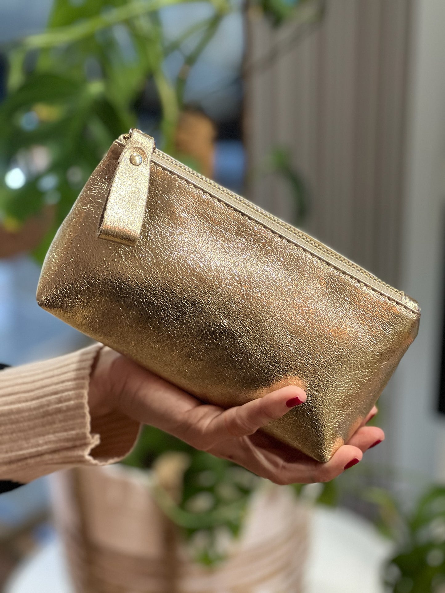 Metallic Leather Pouches