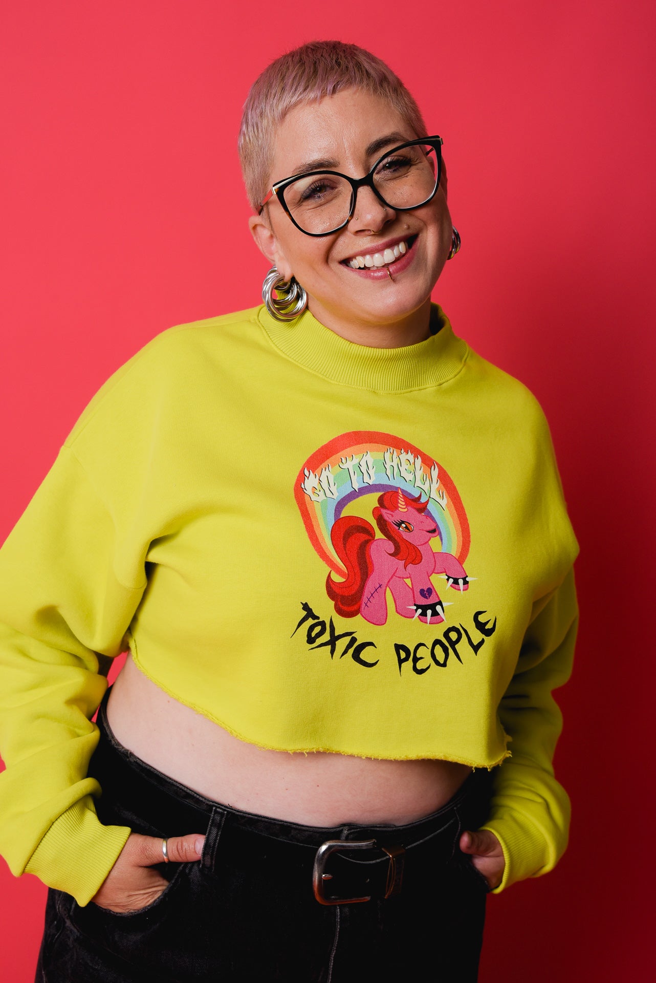 “Toxic People Go To Hell” Cropped Sweatshirt