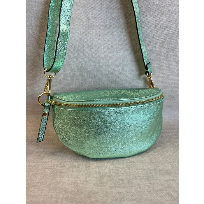 Mint Metallic Leather Bag