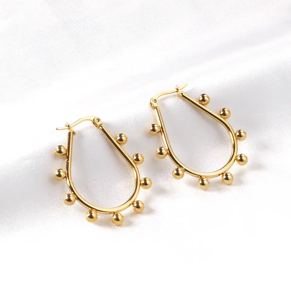 Gold Plated Stainless Steel Earrings (Large)