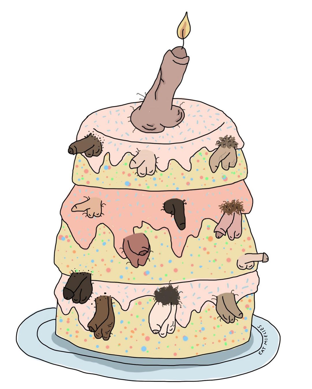 Penis Birthday Cake Card