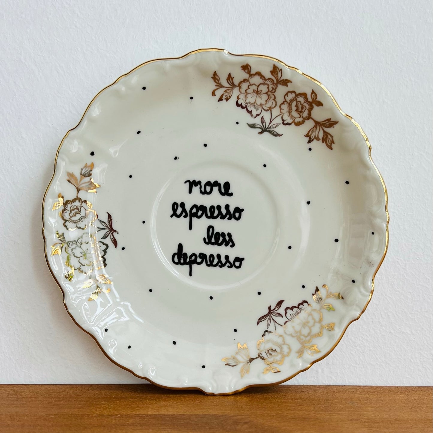 Decorative Plate "More espresso, less depresso"