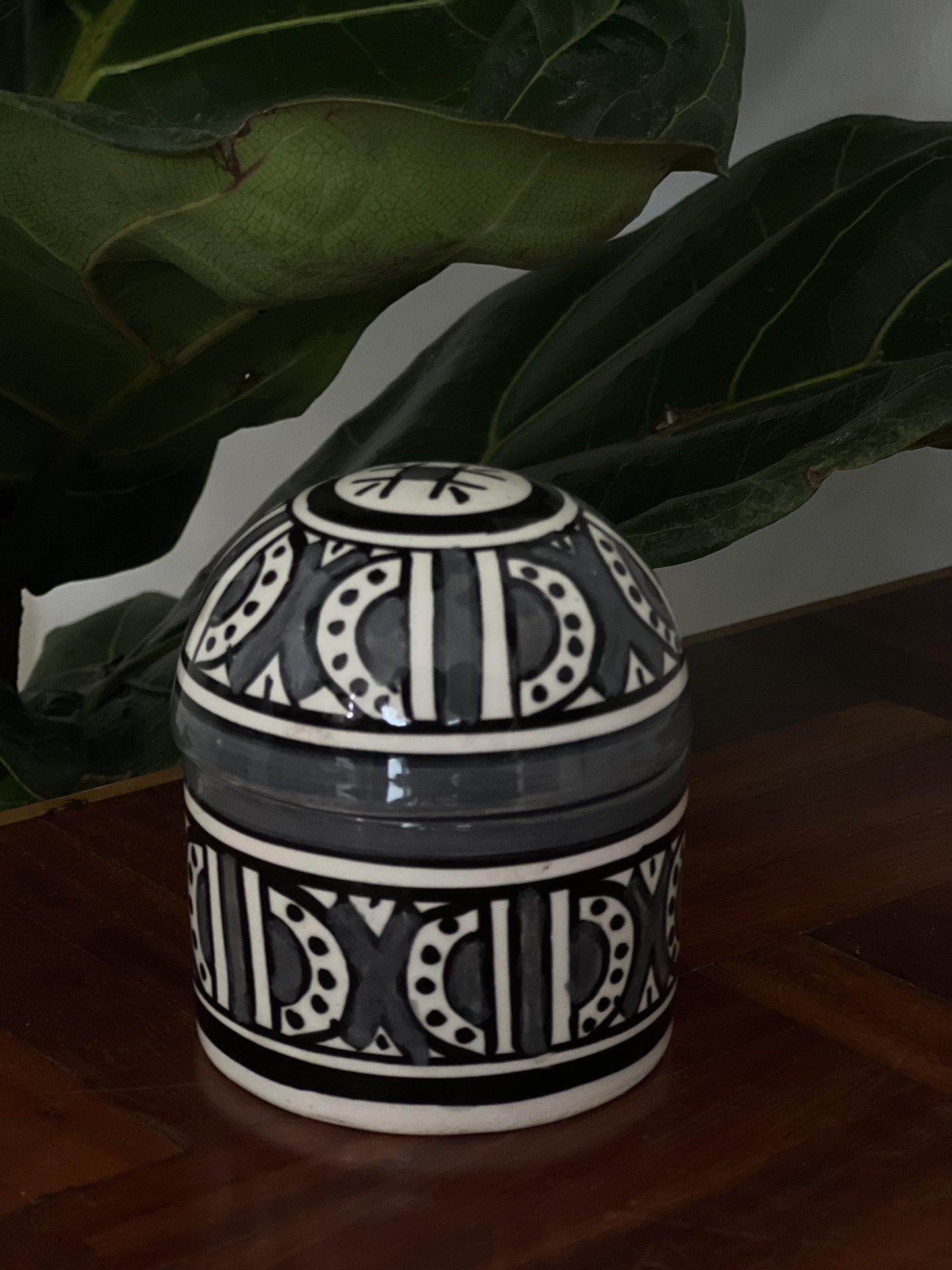 Moroccan Mustard Pot Handpainted